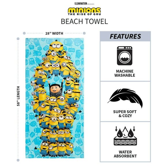 MINIONS | Kids | Beach Towel | 28 x 58 inches - Picture 3 of 5